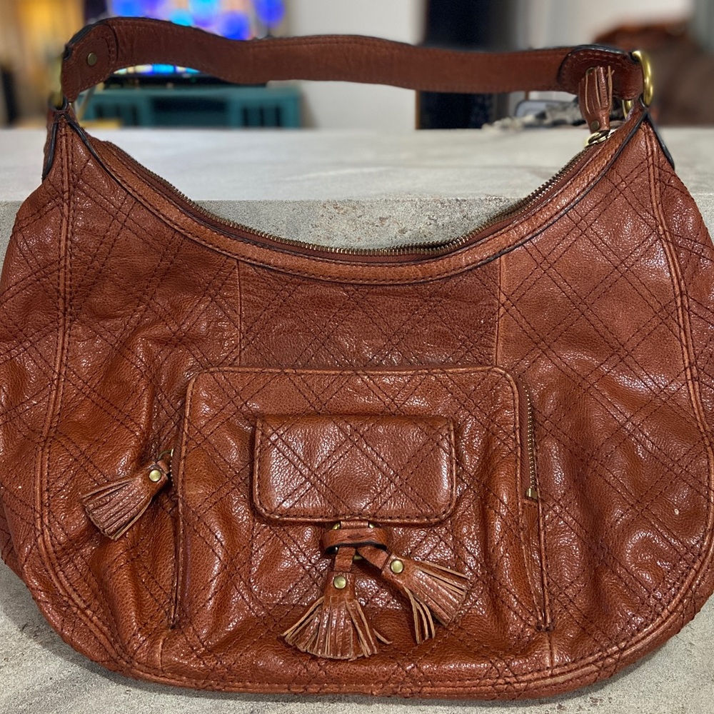 Antonio Melani | Brown Leather | Shoulder Bag Gold Hardware